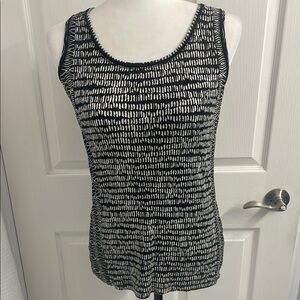 Sigrid Olsen Black & Cream Patterned Women's Top